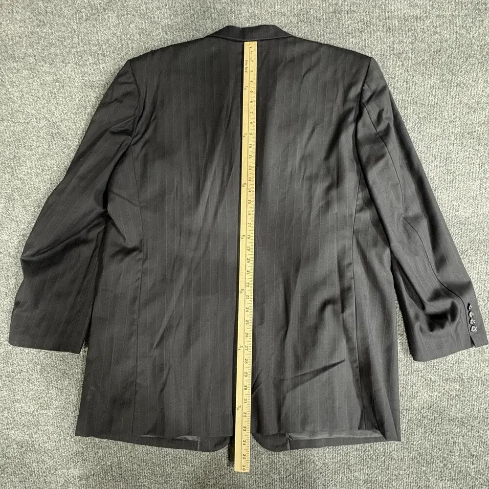 Hong Kong Grand Custom Clothes Blazer Mens 48 Charcoal Pinstripe 2 Button